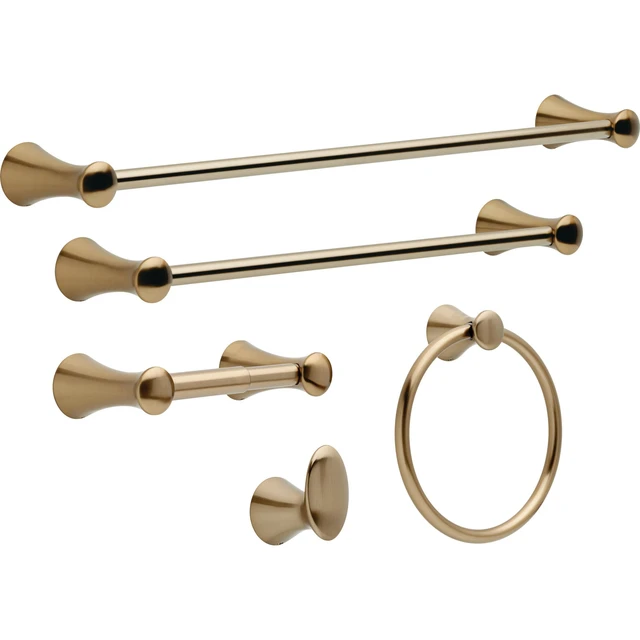 Alt view image 3 of 7 - Hand Towel Holder | Champagne Bronze Ring for Hanging Towels in Kitchen, Bathroom | Lahara Accessories