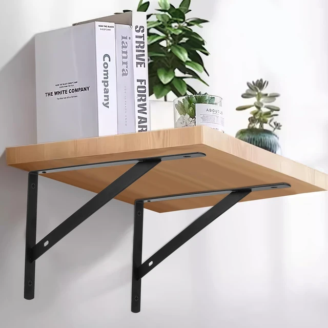 Alt view image 5 of 7 - 8 Pcs Heavy Duty Shelf Brackets, Floating Metal Shelf Brackets, Metal Wall Mount L Shaped Shelves Support Angle Brackets for Heavy Duty Floating Shelves Shelf Brackets (9.84 x6.29 inch)