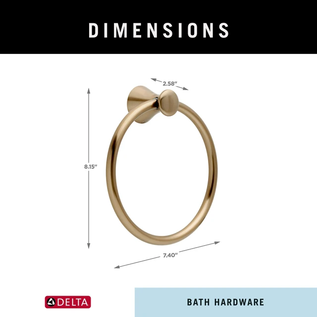 Alt view image 6 of 7 - Hand Towel Holder | Champagne Bronze Ring for Hanging Towels in Kitchen, Bathroom | Lahara Accessories