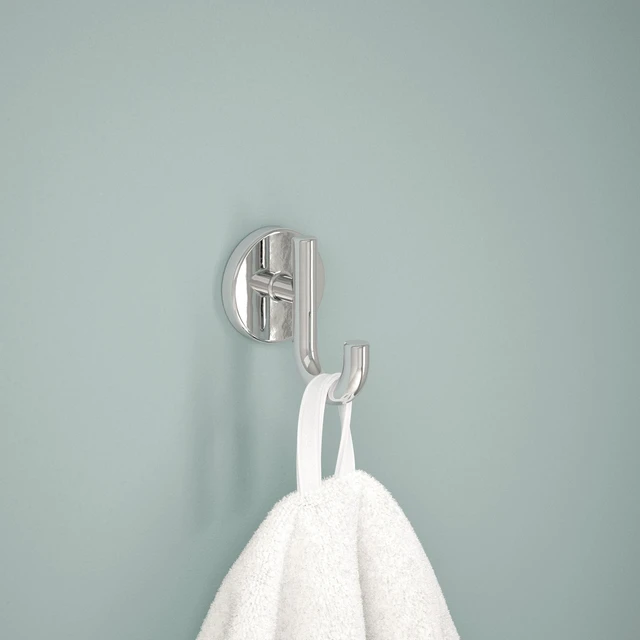 Alt view image 2 of 7 - Single Towel Hook for Bathroom or Kitchen| Polished Chrome | Trinsic Accessories