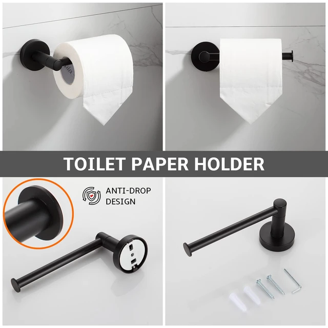 Alt view image 5 of 7 - Bathroom Hardware Set Matte Black 4-Pieces Bathroom Towel Rack 24 Inches Adjustable Bathroom Accessories Set