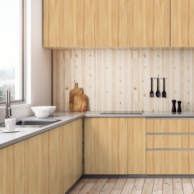 Alt view image 2 of 7 - Light Wood Grain Contact Paper Peel and Stick Wallpaper A Set of 23.6"x400" Natural Wooden Contact Paper for Cabinets Countertops Drawer Shelf Liner Self-adhesive Removable Wallpaper Waterproof