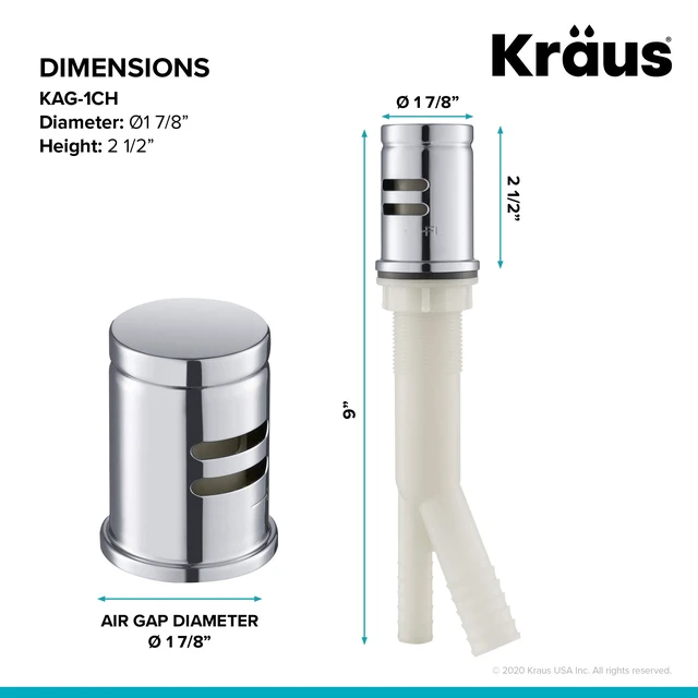 Alt view image 3 of 6 - Dishwasher Air Gap in Chrome, KAG-1CH