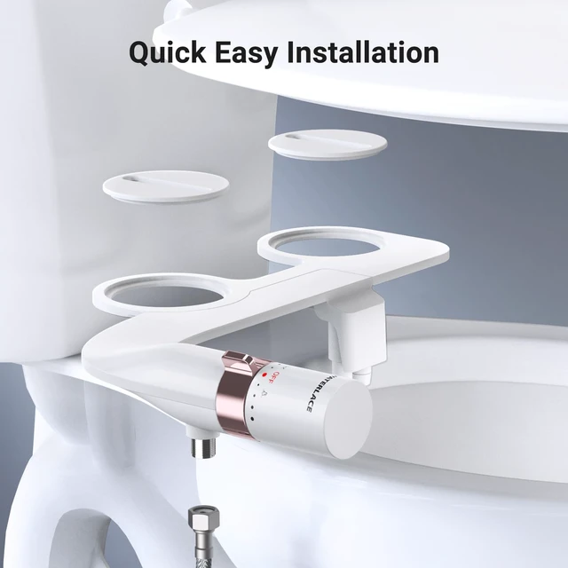 Alt view image 6 of 7 - Bidet Attachment for Toilet Seat Sprayer - Non Electric Dual Nozzle with Cold Water - Self Cleaning Toilets Bathroom Spray for Butt Wash - Easy Slim Adjustable Pressure Control Rv Bidets Gifts