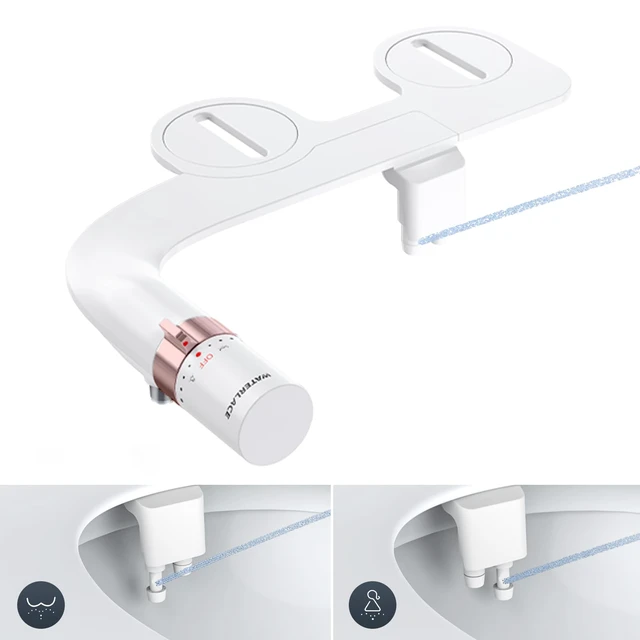 Alt view image 7 of 7 - Bidet Attachment for Toilet Seat Sprayer - Non Electric Dual Nozzle with Cold Water - Self Cleaning Toilets Bathroom Spray for Butt Wash - Easy Slim Adjustable Pressure Control Rv Bidets Gifts