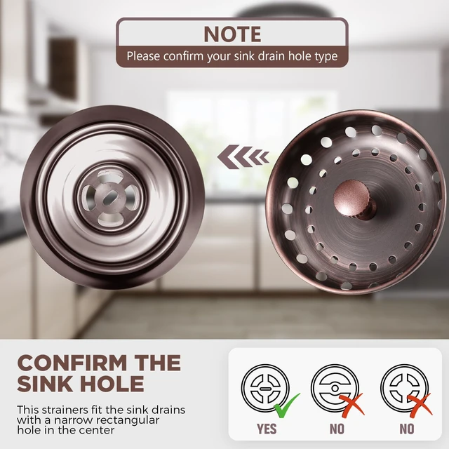 Alt view image 3 of 7 - 3 Pcs Sink Plug Stopper Disposal Drain Strainer,Antique Copper Stainless Steel, Universal Fit for Kitchen Drains, Anti-clogging Mesh Basket, Strainer and Plug Stoppers for Garbage Disposal