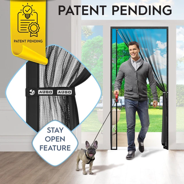 Alt view image 2 of 7 - Fiberglass Magnetic Screen Door Reversible Left Right Side Opening - Self Sealing, Heavy Duty, Hands Free, Keeps Bugs Out - Pet and Kid Friendly - Patent Pending Keep Open Feature 38 x 83