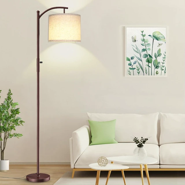 Main image of Dimmable Floor Lamp, Arc Floor Lamps for Living Room, Stepless Dimming Modern Standing Lamp with Linen Shade, Tall Lamp for Bedroom Office Dining Room- Brown