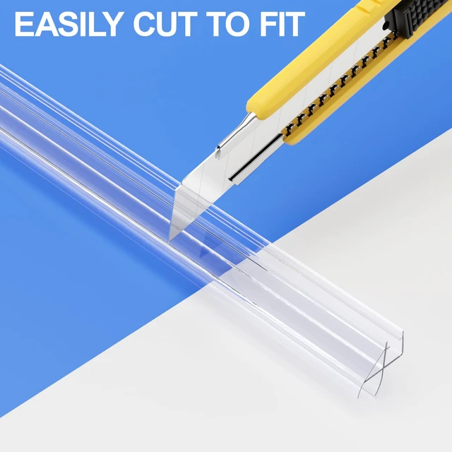 Alt view image 5 of 7 - 3 Pack 3/8"x 39" Frameless Shower Door Bottom Seal Shower Door Sweep for 3/8'' (10mm) Doors, Frameless Glass Shower Door Seal Strip Stop Shower Leaks and Create a Water Barrier