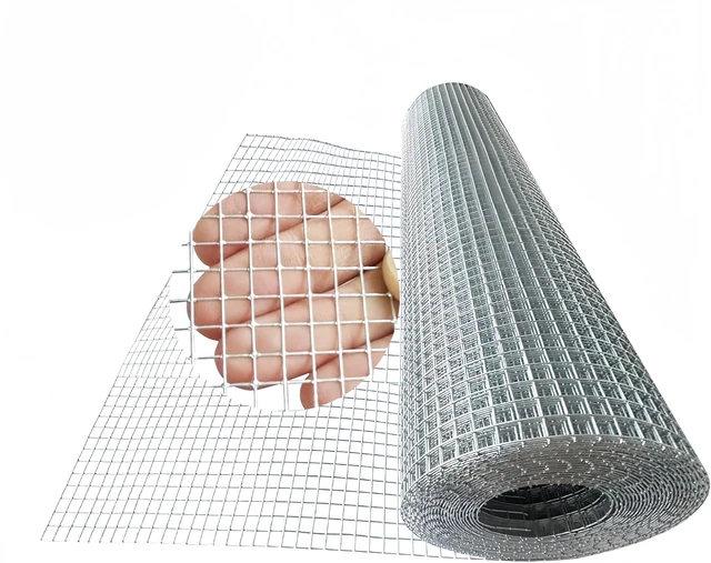 Main image of Galvanized Welded Wire Mesh Roll, 16in x 35ft, 1/4 Inch 23 Gauge Hardware Cloth - Garden Fencing for Rabbits, Chickens, Snakes, Gophers, Raccoons & Small Critters - Cage, Enclosure, Pest Barrier