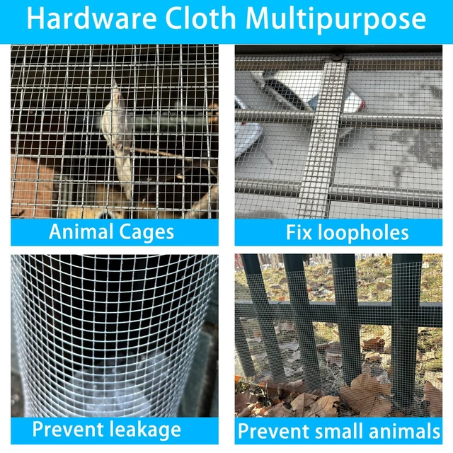 Alt view image 5 of 6 - Galvanized Welded Wire Mesh Roll, 16in x 35ft, 1/4 Inch 23 Gauge Hardware Cloth - Garden Fencing for Rabbits, Chickens, Snakes, Gophers, Raccoons & Small Critters - Cage, Enclosure, Pest Barrier