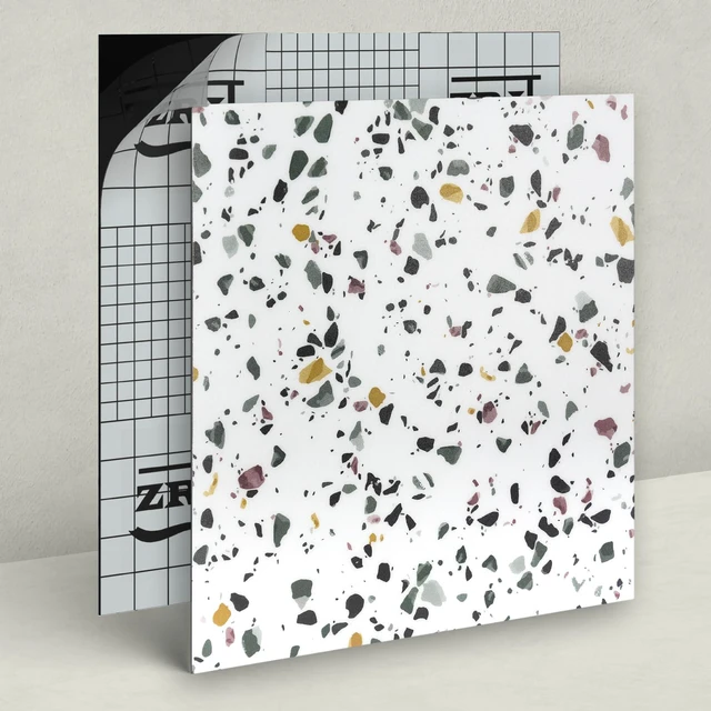 Alt view image 2 of 7 - 40-Pack 40 Sq.Ft Peel and Stick Floor Tiles Vinyl Matte Pattern Flooring, 12 x 12 Self Adhesive Vinyl Flooring DIY for Kitchen, Bathroom, Laundry, White Terrazzo Marble