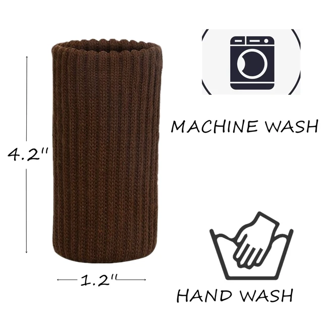 Alt view image 2 of 6 - 32 PCs Furniture Leg Socks - Coffee Knitted Furniture Socks, Double Thickness Chair Leg Floor Protectors, High Elastic Chair Leg Covers Furniture Caps Set, Move Easily and Reduce Noise (Pack of 2)