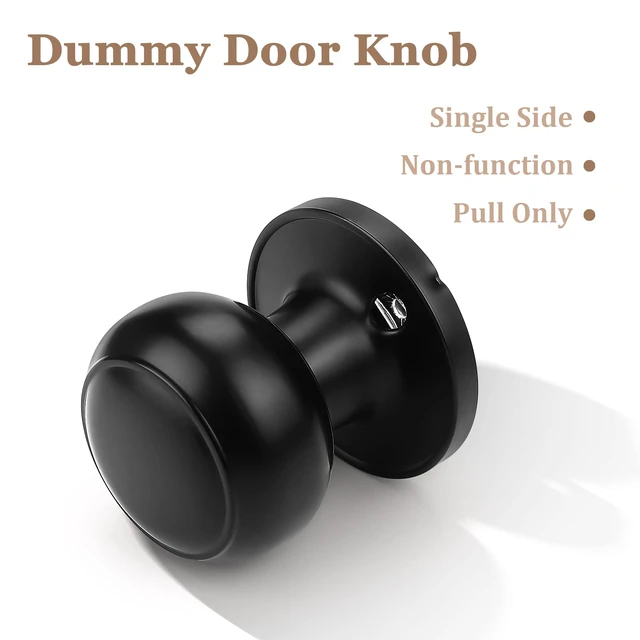 Alt view image 2 of 7 - (8 Pack Classic Closet Door Knobs Dummy Door Knob, Individual Non-Turning Dummy Door Knob Single Side, Black Interior Door Knobs, Easy Installation