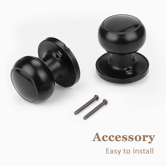 Alt view image 5 of 7 - (8 Pack Classic Closet Door Knobs Dummy Door Knob, Individual Non-Turning Dummy Door Knob Single Side, Black Interior Door Knobs, Easy Installation