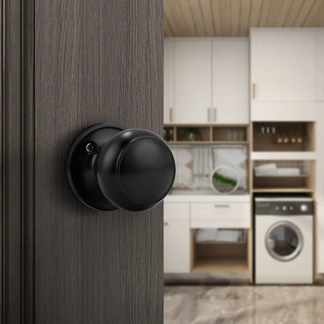 Alt view image 7 of 7 - (8 Pack Classic Closet Door Knobs Dummy Door Knob, Individual Non-Turning Dummy Door Knob Single Side, Black Interior Door Knobs, Easy Installation