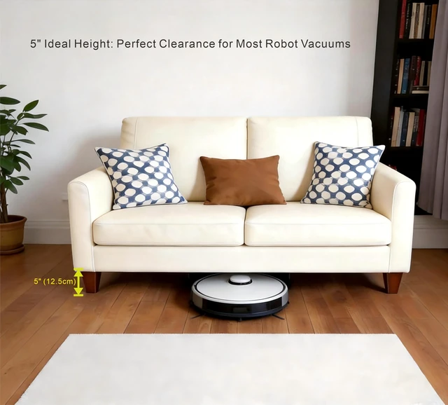 Alt view image 2 of 7 - 5 Inch Couch Legs Wood Square Sofa Legs Replacement for Chair, 4PC 1500lbs heavy duty square feet; fits furniture, dresser, cabinet, bed; M8 & 5/16 hanger bolts; robot vacuum clearance