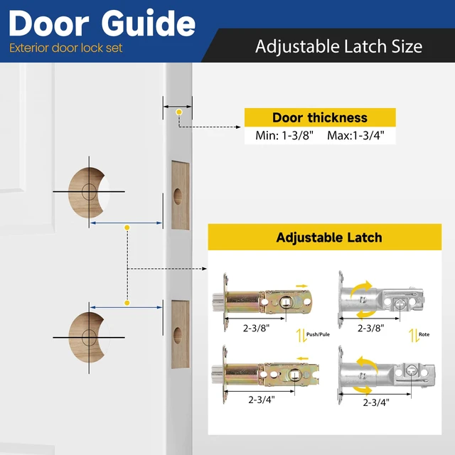 Alt view image 3 of 7 - Keyed Same Exterior Door Lock Set, Front Door Lock Set, Satin Nickel, 4Pack Single Cylinder Deadbolt Lock and Door Knob Set, Keyed Alike Entry Door Knobs with Lock and Keys for Entrance and Front Door
