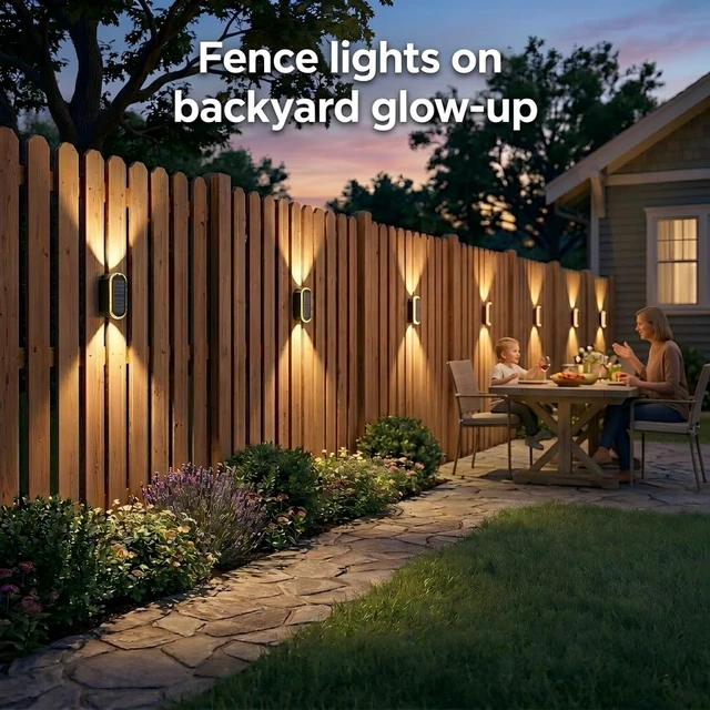 Alt view image 3 of 7 - Fence Lights Solar Powered: 4 Pack Solar Wall Lights Outdoor Up and Down IP67 Waterproof - 3 Colors Modes Brighter LED Lens Solar Lights Dusk to Dawn 12h for Backyard/Porch/Railing/Balcony