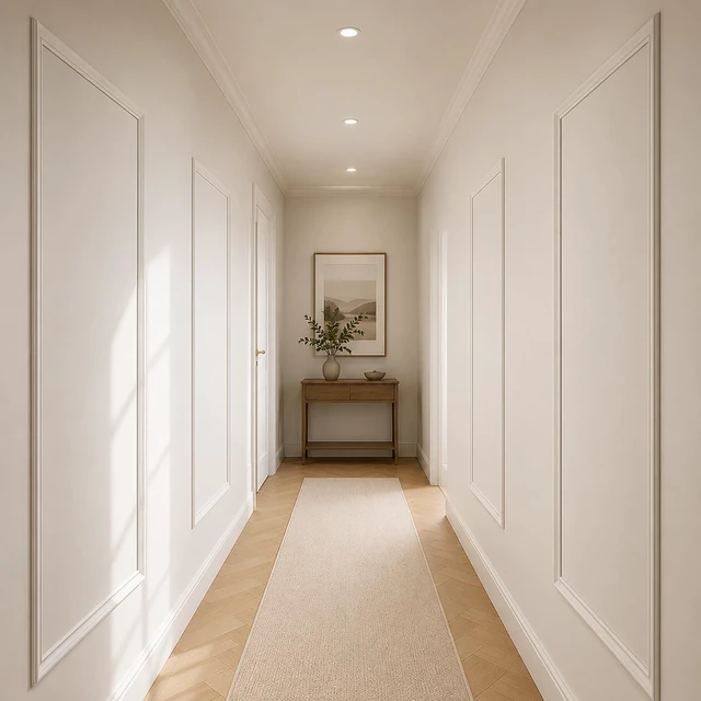 Alt view image 4 of 7 - 3 Set Peel and Stick Wall Molding Kit,Pre Cut Wainscoting Panels,24x72in Self Adhesive,Paintable,PVC,Premade