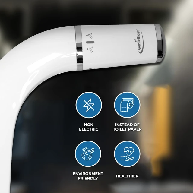 Alt view image 7 of 7 - Bidet Attachment for Toilet, Ultra-Slim Self Cleaning Toilet Bidet with Separate Rear & Feminine Cleansing Nozzles, Includes Travel Bidet & 4 Accent Rings (Right-Handed)