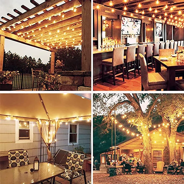 Alt view image 5 of 7 - G40 LED Replacement Bulbs, 2700K Warm White, E12 Base, 25PK Waterproof & Dimmable, 1.5" Clear Globe Bulbs, Perfect for Outdoor Patio/Garden/Backyard Wedding Holiday String Lights