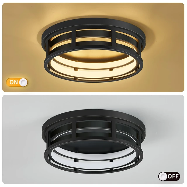 Alt view image 6 of 7 - LED Flush Mount Ceiling Light Fixture,Modern Hallway Light Fixtures Ceiling,3 Color Selectable Light Fixtures Ceiling Mount for Kitchen Hallway Entry Bedroom (2 Pack)