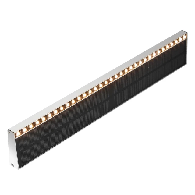 Main image of Solar Step Lights Outside, 33 Focused LEDs, Stair Light, 1PK Downward Lighting, High Brightness, Modular, Waterproof Aluminum, Risers, Deck, Curbsides, Planter Edges, Warm White, 3000K
