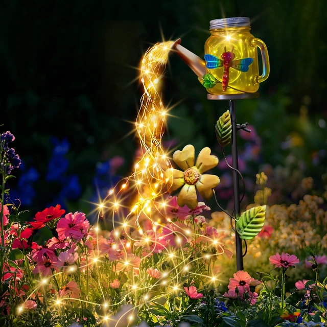 Main image of Solar Watering Can Light, Solar Dragonfly Outdoor Decor Lights IP65 Waterproof, Hanging Dragonfly Garden Light, Outside Garden Flower Bed Decor, Women Gift, Birthday Gifts