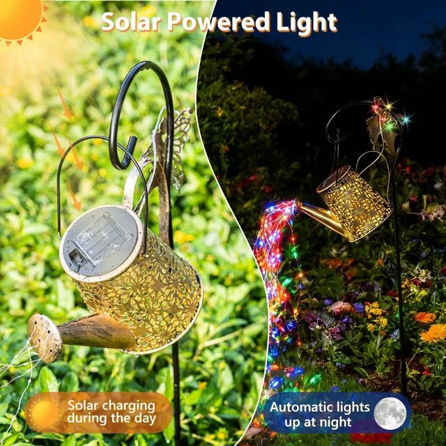 Alt view image 2 of 7 - Solar Watering Can Light, Solar Outdoor Decorative, Garden Decor Lights for Yard, IP65 Waterproof Hanging Lantern Landscape Lights, Garden Gifts for Mom, Grandma Women Birthday