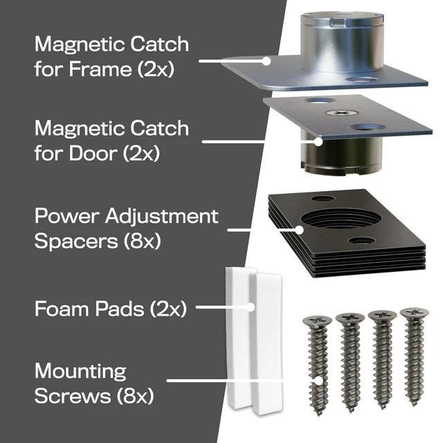 Alt view image 4 of 6 - Magnetic Door Catch, Ball Catch Replacement Hardware for Closet or Double Doors, Precision Lock 2-Pack with Foam Pads