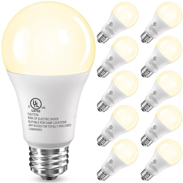 Main image of LED Light Bulbs, 100 Watt Equivalent A19, Soft Warm White 2700K 10 Pack, 15W Bright White 1500 Lumens, Energy Saving, E26 Standard Base, Non Dimmable Lamp for Home Bedroom Indoor
