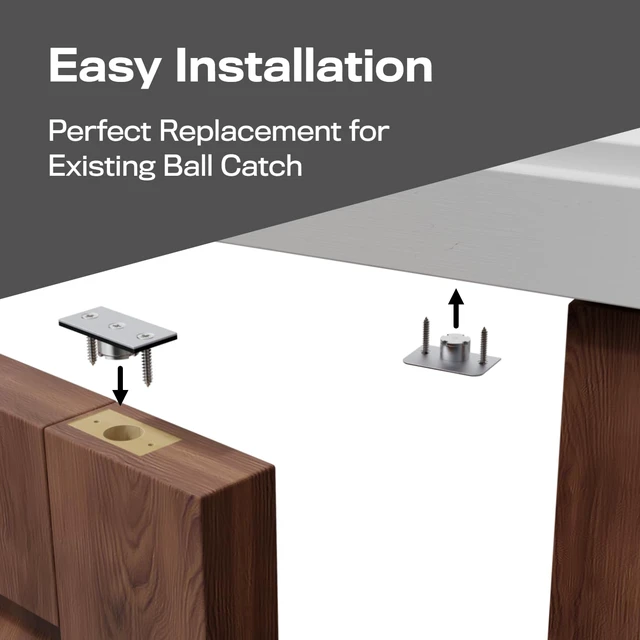 Alt view image 5 of 6 - Magnetic Door Catch, Ball Catch Replacement Hardware for Closet or Double Doors, Precision Lock 2-Pack with Foam Pads