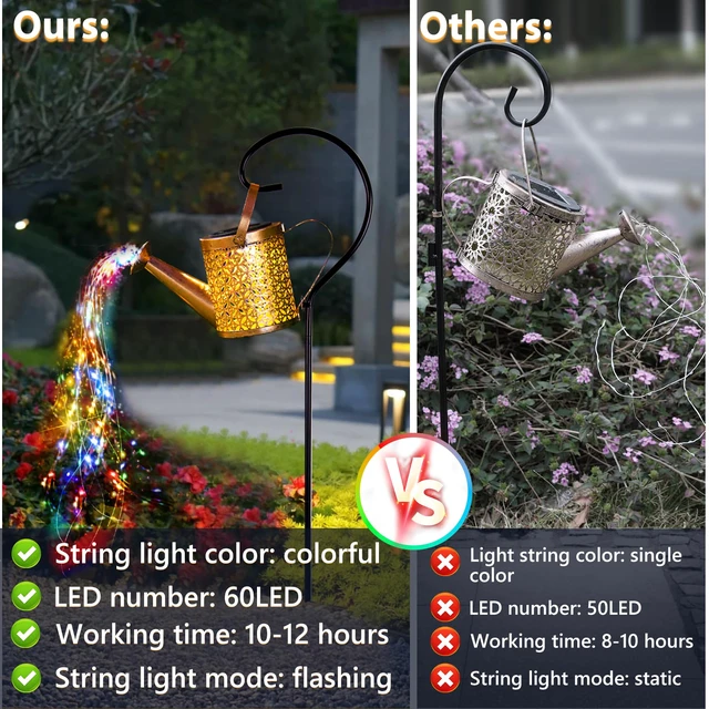 Alt view image 6 of 6 - Solar Watering Can Light, Solar Yard Decorations Outdoor Garden Decor Lights, IP65 Waterproof Hanging Lantern Lights, Flower Bed Decor, Gifts for Grandma, Women, Mom