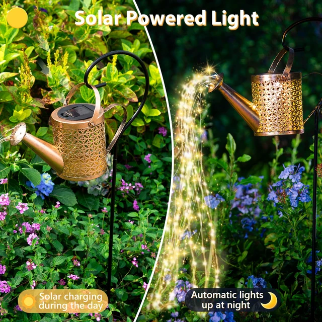 Alt view image 3 of 6 - Solar Watering Can Light - Solar Light Yard Decorations Outdoor Garden Decor Lights for Yard, IP65 Waterproof Hanging Lantern Lights, Outside Garden Flower Bed Decor Light for Moms Birthday