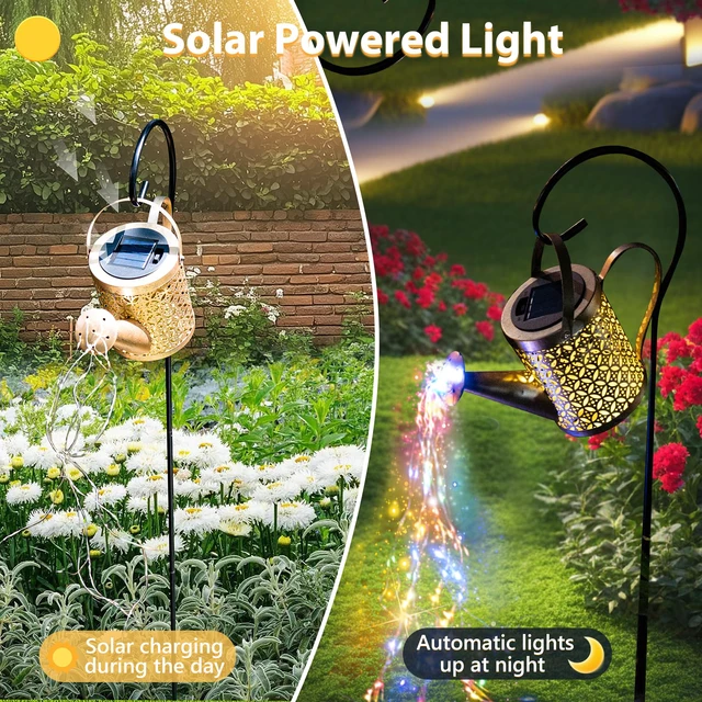 Alt view image 3 of 6 - Solar Watering Can Light, Solar Yard Decorations Outdoor Garden Decor Lights, IP65 Waterproof Hanging Lantern Lights, Flower Bed Decor, Gifts for Grandma, Women, Mom