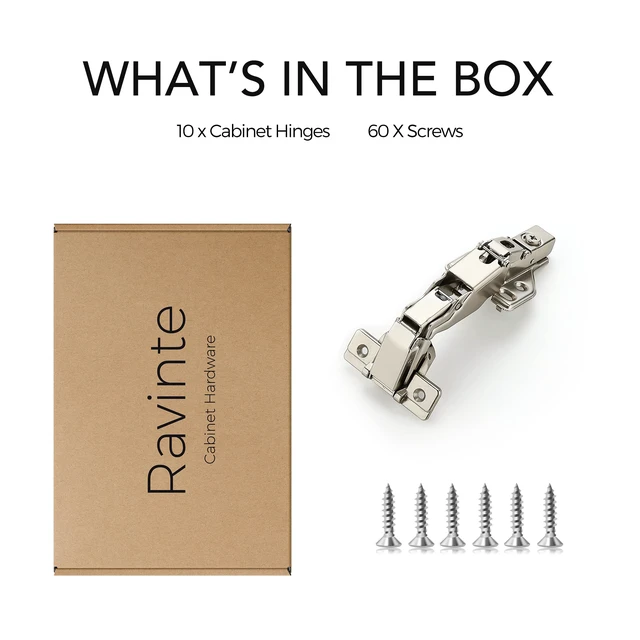 Alt view image 6 of 7 - Kitchen Cabinet Hinges,165 Degree Door Hinges, 5 Pairs 10 Pack Compatible with Lazy Susan Corner Cupboard, Full Overlay, for Face Frame Door, Concealed Corner, Cabinet Hardware
