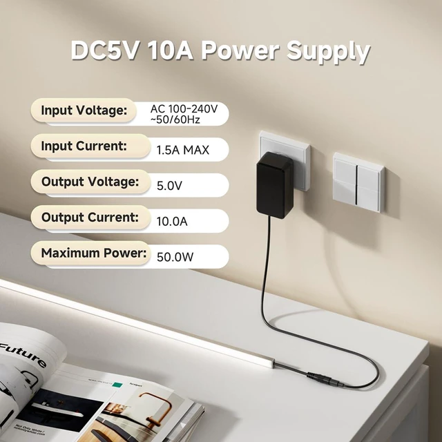 Alt view image 5 of 7 - DC5V 8A 40W LED Driver 2 Pack, Class 2 Transformer 100-240V AC to 5V DC 40W Converter, Over Voltage Protection, Short Circuit Protection