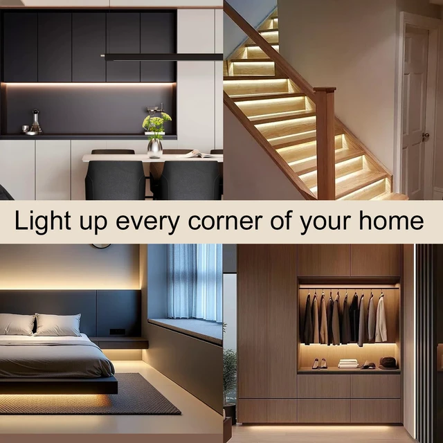 Alt view image 4 of 6 - COB LED Strip Light 24V, 16.4ft Warm LED Light Strip with Remote, High Density Flexible Warm Tape Lights, CRI90+ LED Lighting for Backlighting for TV, Bedroom, Cabinet, Indoor Decor