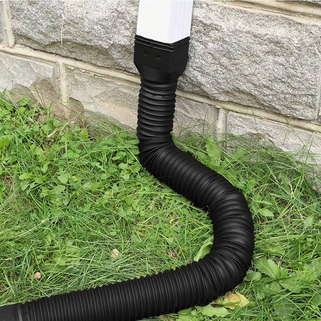 Alt view image 6 of 6 - 3 Pack Rain Gutter Downspout Extensions Flexible,Downspout Diverter Extendable From 21" To 58". Downspout Extender Is Suitable For Most Drain Pipe (Black)