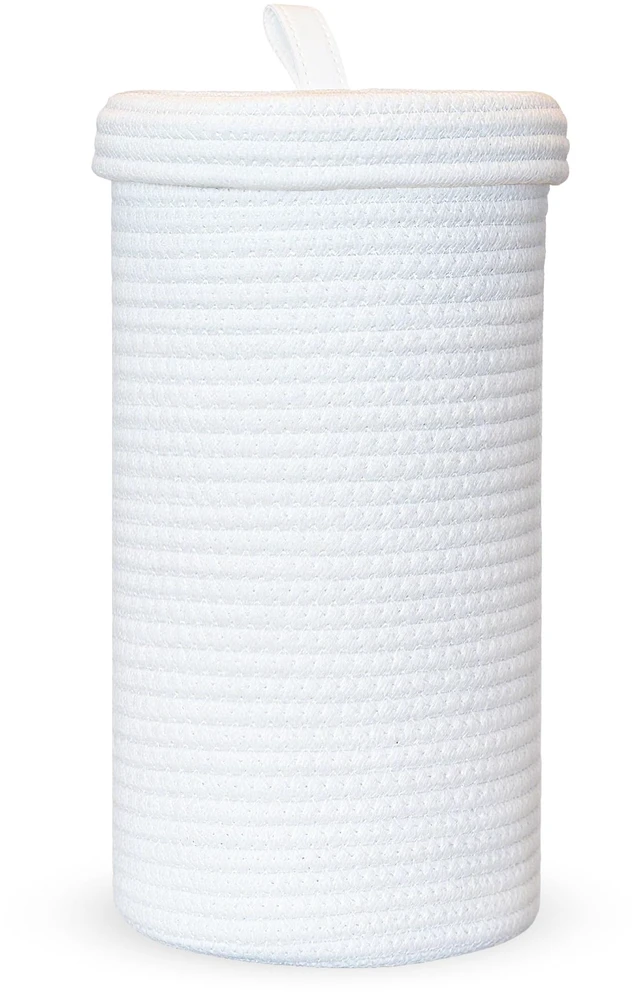 Main image of Toilet Paper Holder Handmade Woven Cotton Toilet Paper Stand & Storage Basket with Lid, Freestanding Organizer for Bathroom, Fits 3 Mega Rolls Gradient Brown 14'' x 7''