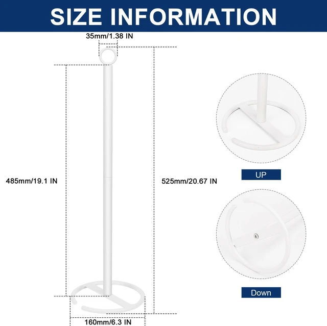Alt view image 2 of 7 - Bath Toilet Paper Holder Stand, Freestanding Tissue Paper Storage with Reserve, Space Toilet 4 Rolls Holder for Bathroom/Kitchen Countertop-All Metal (1 Pack, White)