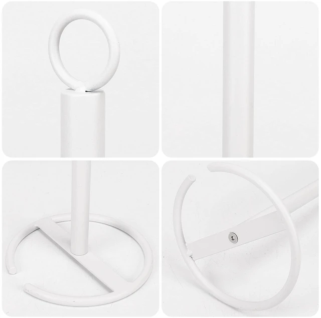 Alt view image 7 of 7 - Bath Toilet Paper Holder Stand, Freestanding Tissue Paper Storage with Reserve, Space Toilet 4 Rolls Holder for Bathroom/Kitchen Countertop-All Metal (1 Pack, White)