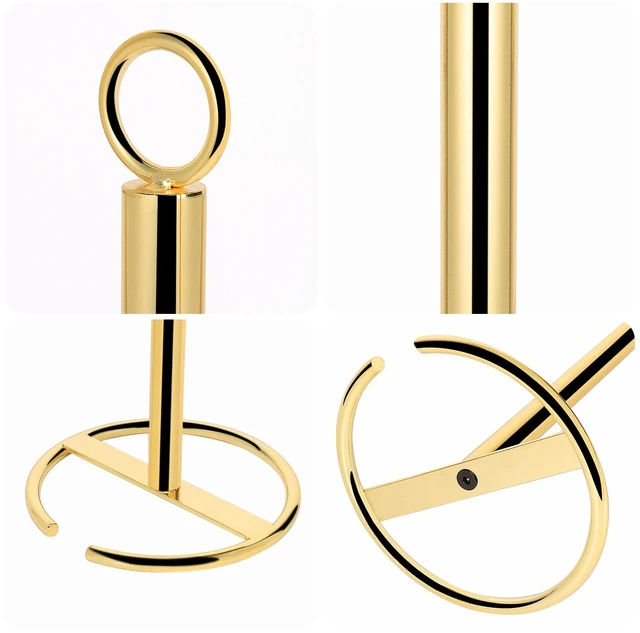 Alt view image 7 of 7 - Bath Toilet Paper Holder Stand, Freestanding Tissue Paper Storage with Reserve, Space Toilet 4 Rolls Holder for Bathroom/Kitchen Countertop-All Metal (1 Pack, Chrome Gold)