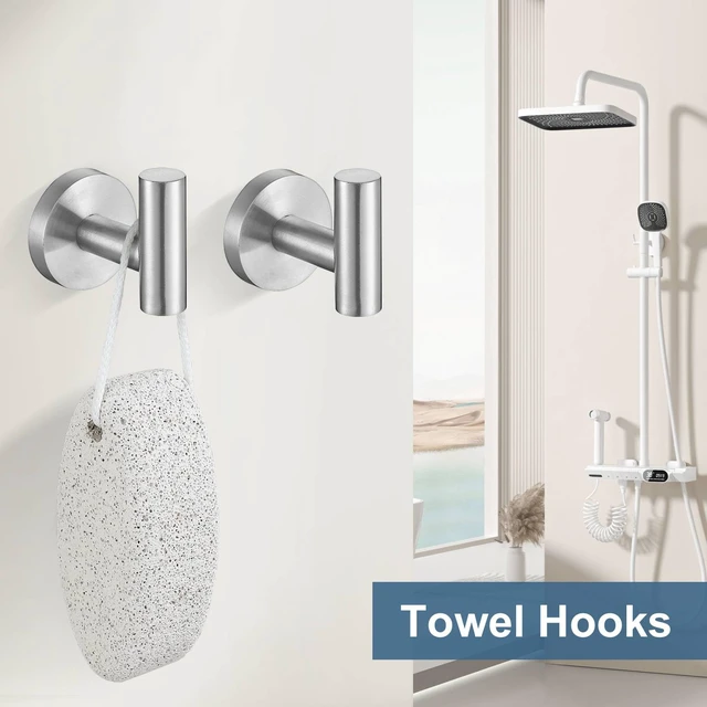 Alt view image 5 of 7 - Brushed Nickel Bathroom Hardware Accessories Set, 5 Pieces Round Towel Bar Set Toilet Paper Holder Towel Rail Set for Bathroom Stainless Steel Wall Mounted Bathroom Set,23.6 in