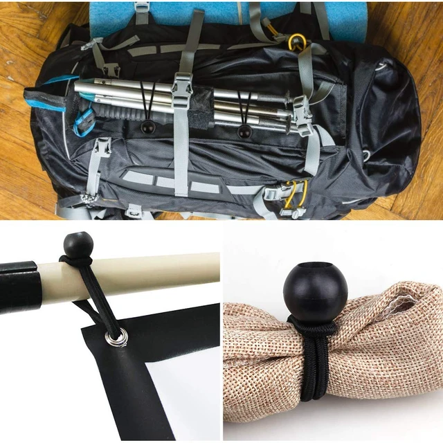 Alt view image 5 of 7 - 30 Pack Bungee Balls 9Inches Black Ball Bungee Heavy Duty Heavyweight Tarp Bungee Cords, Weather Resistant Tie Down Strap 4mm Thickness - for Camping, Tents, Cargo, Holding Wire and Hoses
