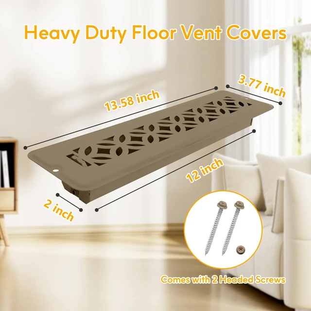 Alt view image 4 of 7 - 5 Pack Floor Vent Covers,Floor Register 2x12,Adjustable Decorative Vent Covers for Home Floor (2"X12"- 5pack)