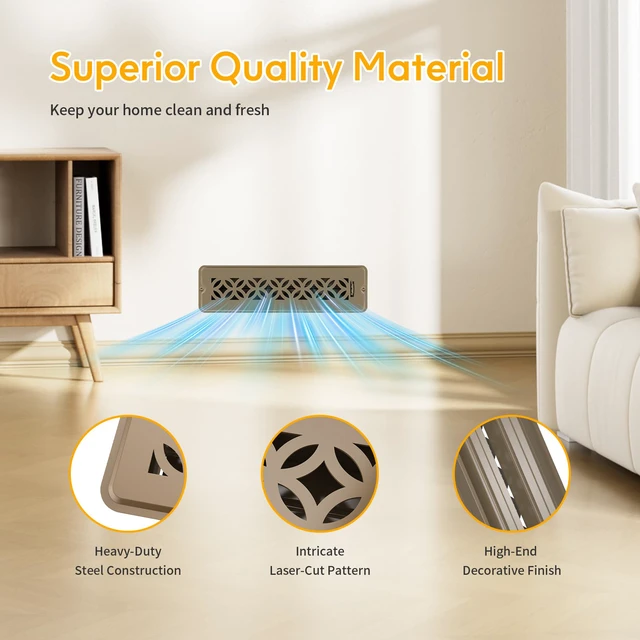 Alt view image 5 of 7 - 5 Pack Floor Vent Covers,Floor Register 2x12,Adjustable Decorative Vent Covers for Home Floor (2"X12"- 5pack)