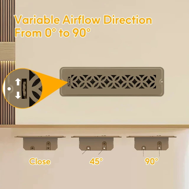 Alt view image 6 of 7 - 5 Pack Floor Vent Covers,Floor Register 2x12,Adjustable Decorative Vent Covers for Home Floor (2"X12"- 5pack)