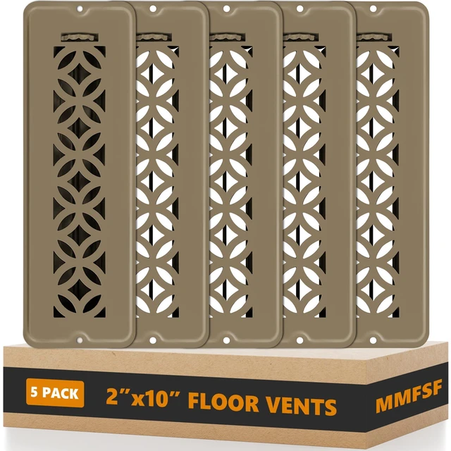 Main image of 5 Pack Floor Vent Covers,Floor Register 2x10,Adjustable Decorative Vent Covers for Home Floor (2"X10"- 5pack)